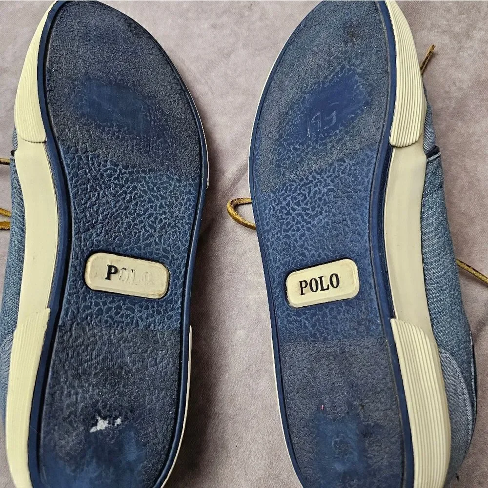 Men's POLO Ralph Lauren Canvas Oxford Shoes Size 8.5 FAXON LOW‎